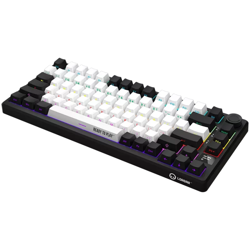 Mechanical gaming keyboard LORGAR KBP7075W — wireless, Black, Red switches, EN layout