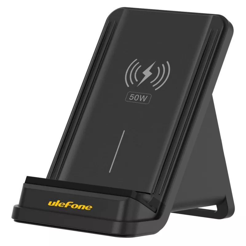 UleFone indoor smartphone charger WCS01 — 50W USB Type-C, wireless fast charging, black