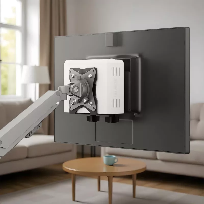 Mini computer holder MACLEAN MC-115B — compact adjustable-height stand for small PC cases