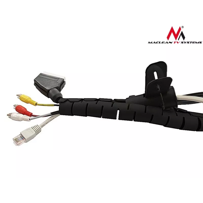 Cable organiser sleeve MACLEAN 2 m × 25 mm, elastic polypropylene, wire protection