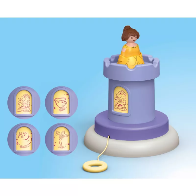PLAYMOBIL JUNIOR & Disney: Belle S Play Tower with Sound |Playset for Toddlers 1-3