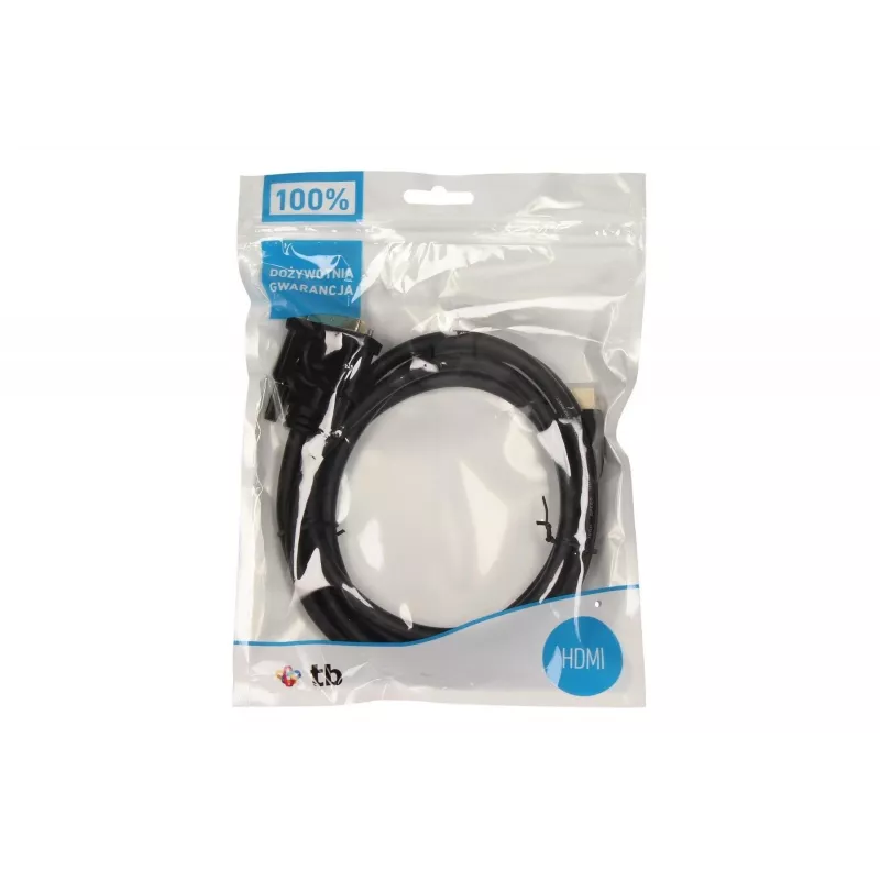 TB HDMI-DVI-Cable 1,8 M. gold-braided, DVI 24 + 1