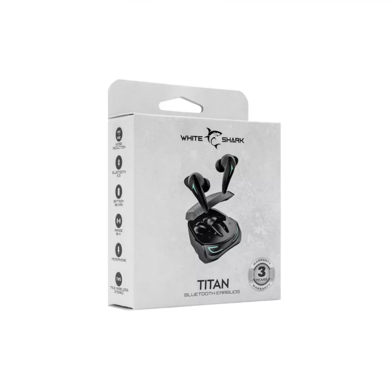 Headphones White Shark GEB-TWS96 Titan Black