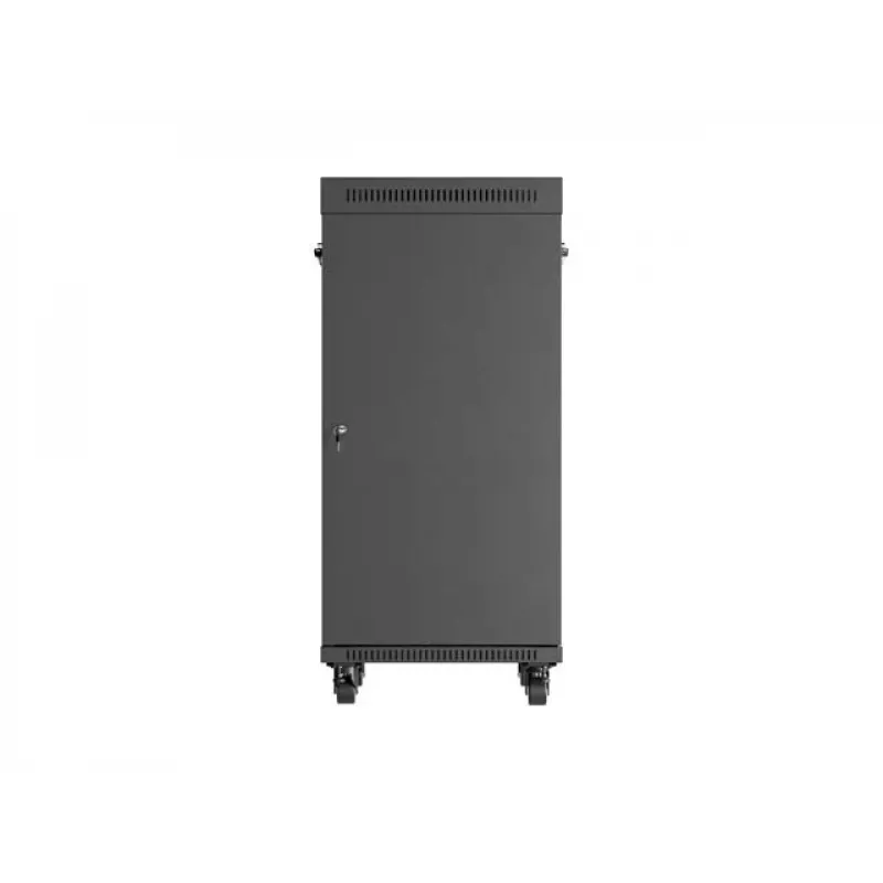 Network Rack Cabinet LANBERG 19 inch 24U 600x800 mm black with glass door and LCD cutout (Flat Pack) v2