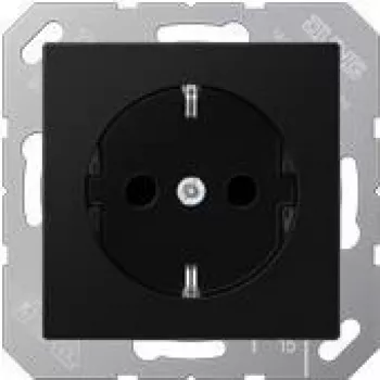 Socket outlet Type F Jung A 1520 BFKI SWM — 250 V, 16 A, thermoplastic, 55×55 mm, black/graphite