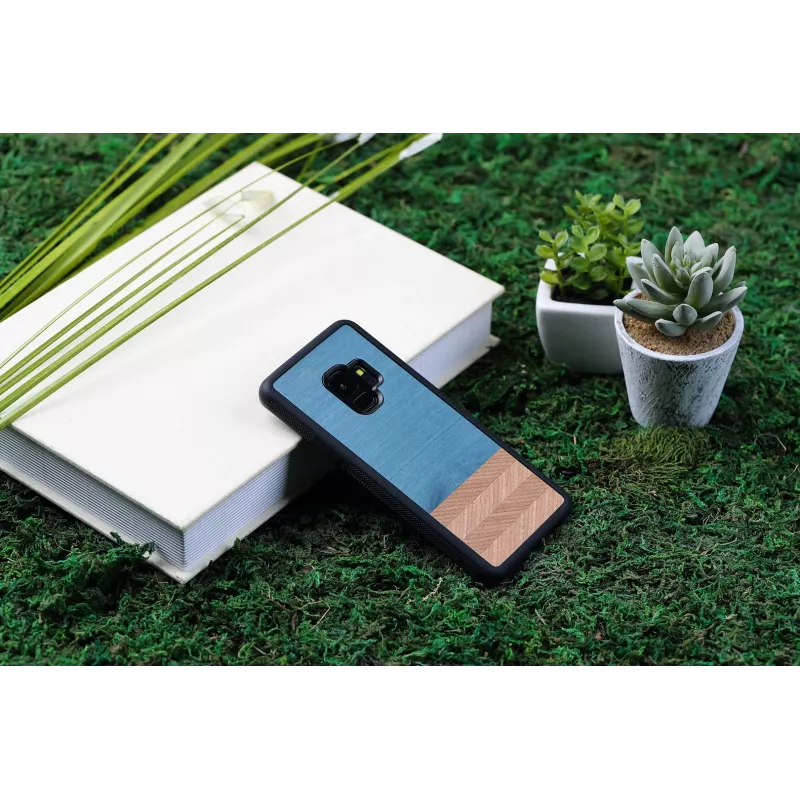 Smartphone case man and wood for Samsung Galaxy S9 denim black