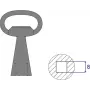 Locking key SCHROFF 4KANT 8MM for cabinet/components, model 60114365