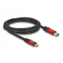 USB Cable DeLOCK 80618 10 Gbps Type-A to Type-C 2m Red Metal