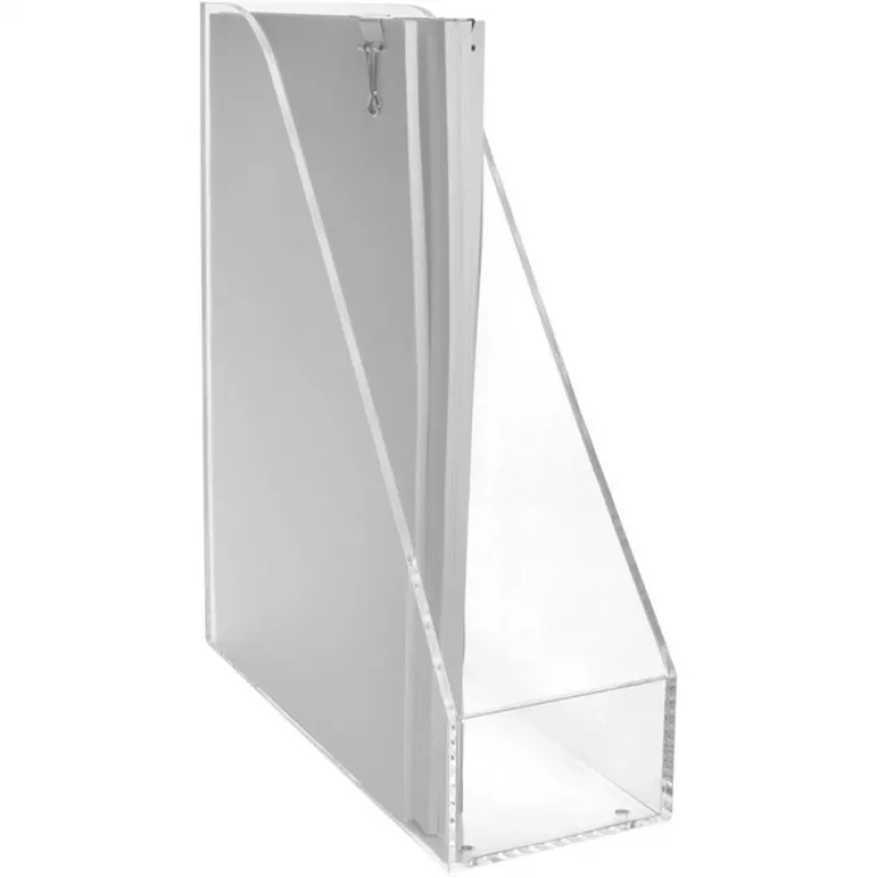 MAUL acrylic Magazine Holder A4, Clear, Thickness: 3,8 mm Dimensions: (B)98 x (T)263 x (H)307 mm (19510-05)