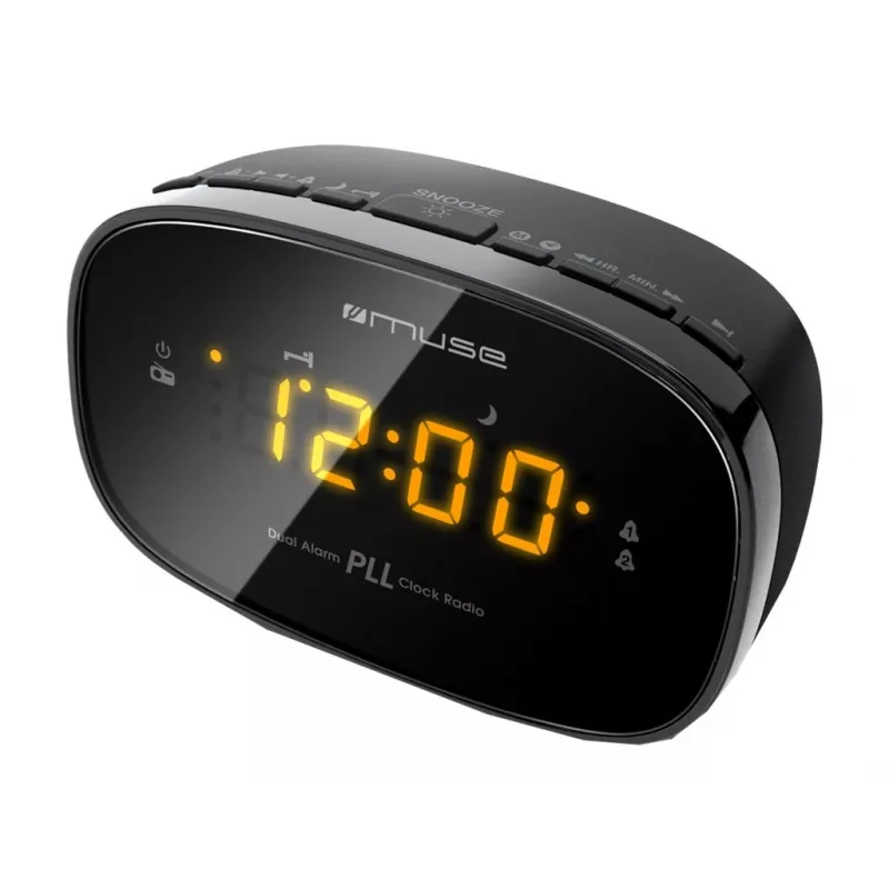 Clock radio Muse M-150CR with FM PLL tuner, 1.52 cm LED display, alarm (radio/buzzer), AC 230V/AAA batteries