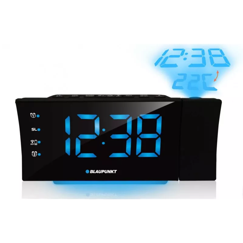 Blaupunkt CRP81USB Clock Radio with Projection and USB Charging, Black