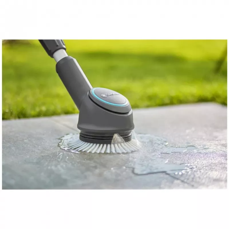 GARDENA Disc Brush Soft, for battery-powered multi-cleaner AquaBrush, washing brush (grey/turquoise)