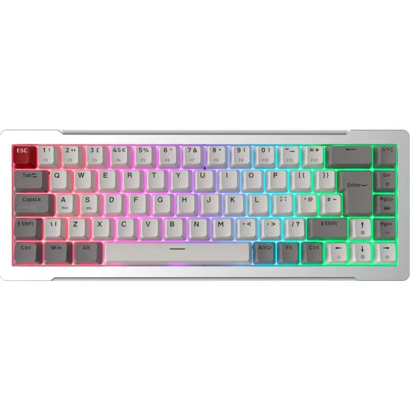 Raijintek MGA-68 Gaming Keyboard, Hejin Magnetic Yellow Switches, DE Layout, Silver