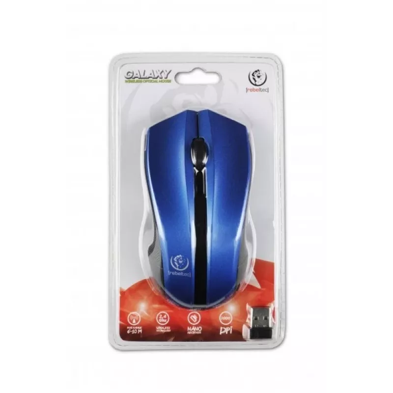 Rebeltec Wireless optical mouse, Galaxy Blue/Black