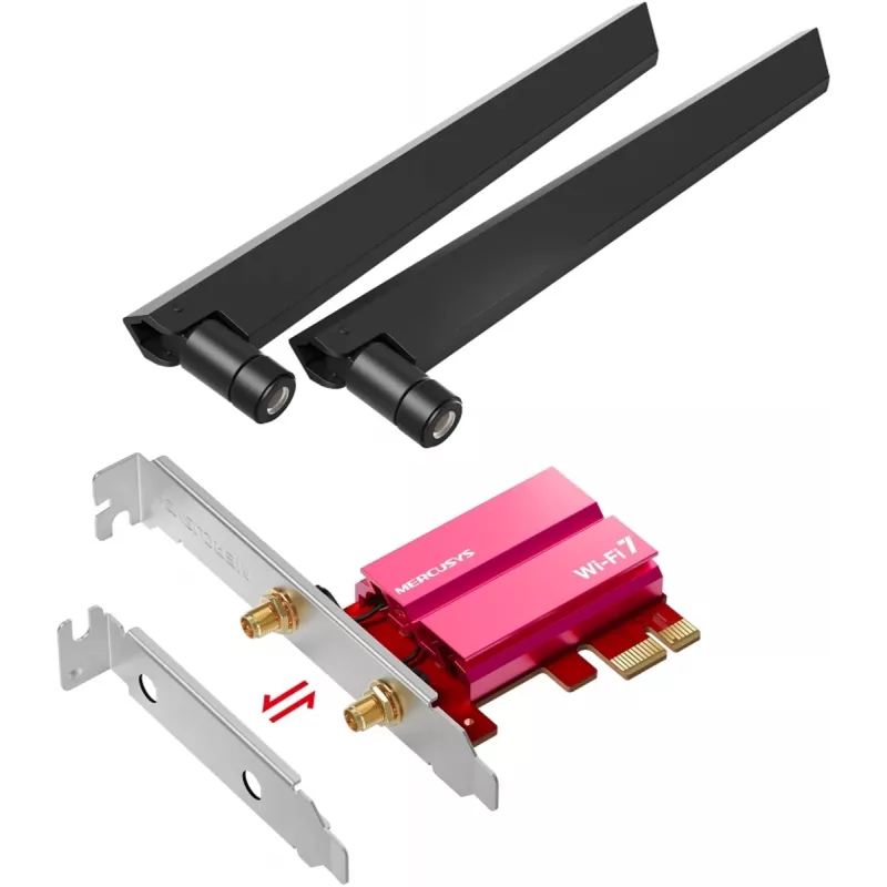 PCIe Tri-Band WiFi 7 adapter MERCUSYS MA47BE — high-speed wireless connectivity