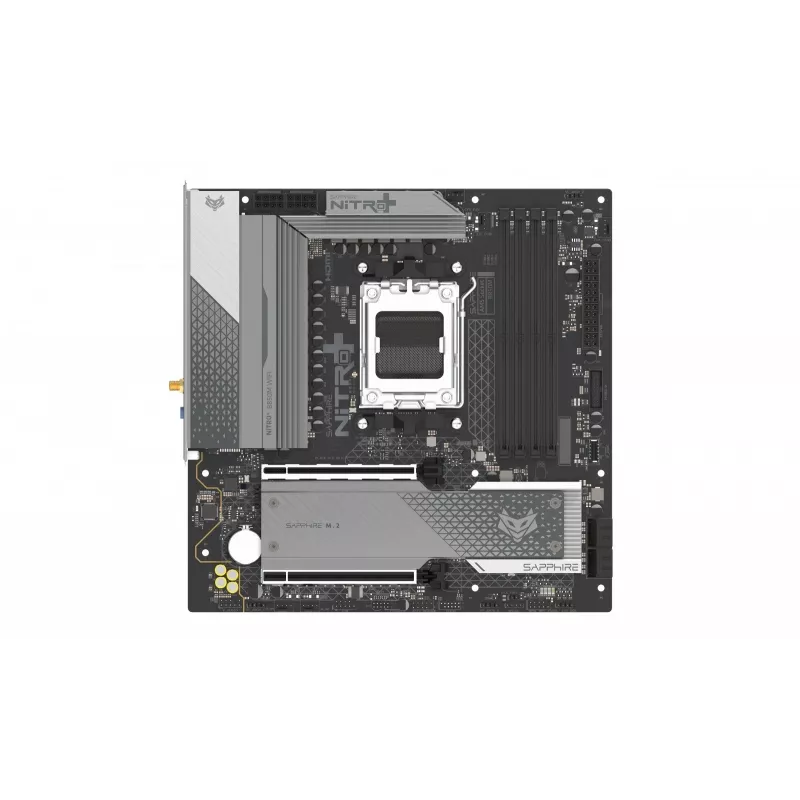 Motherboard Sapphire NITRO+ B850M WIFI — AMD B850, Socket AM5, micro ATX, DDR5, 4x DIMM, Wi‑Fi 6, 2.5Gb LAN, 2x M.2