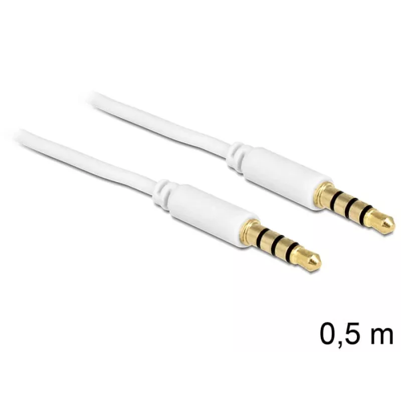 Audio cable 3.5mm DeLOCK 83439 0.5m White