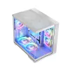 PC case MODECOM Volcano Panorama Midi Tower white — micro ATX, tempered glass, ARGB, USB-C, supports GPU 400 mm