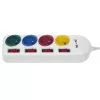 Power strip MACLEAN MCE229W — 4 sockets, 2× USB, 1.5 m cable, Type F, 10 A, white
