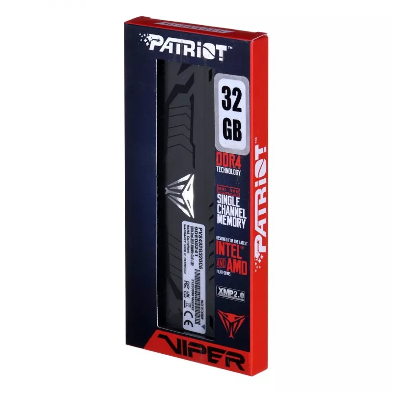 Desktop RAM module PATRIOT Viper Steel DDR4 32GB 3200MHz 288-pin DIMM 1.35V CL18
