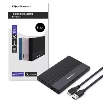 Enclosure for 2.5 inch SATA SSD/HDD QOLTEC 52277 USB 3.0