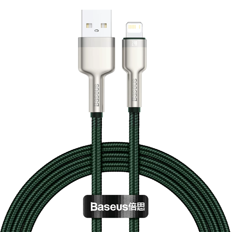 USB-A to Lightning cable Baseus 1 m, green