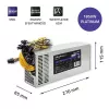 Qoltec 50350 power supply 1850W PCI-E| 80 Plus Platinum | Gaming Miner
