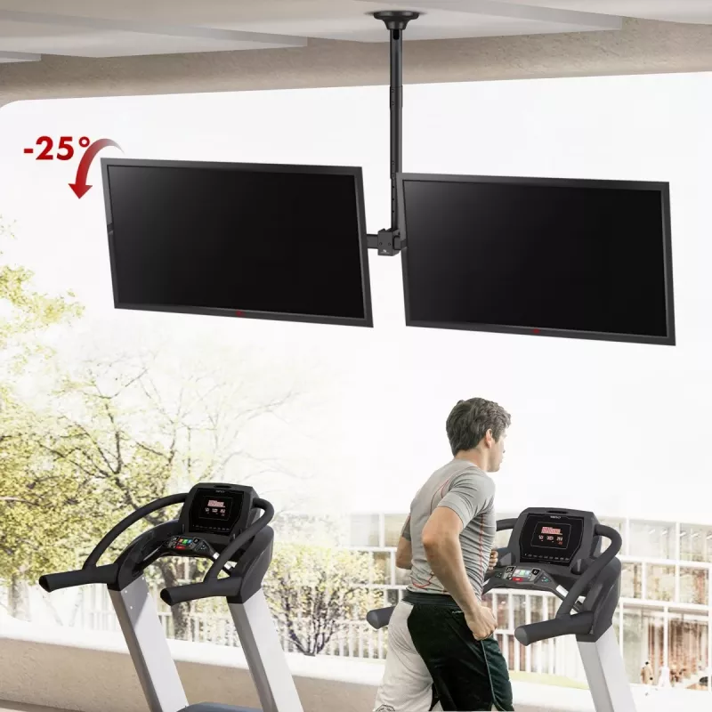 Ceiling mount MACLEAN MC-111 B for two TVs, max load 2×40 kg, max VESA 600×400
