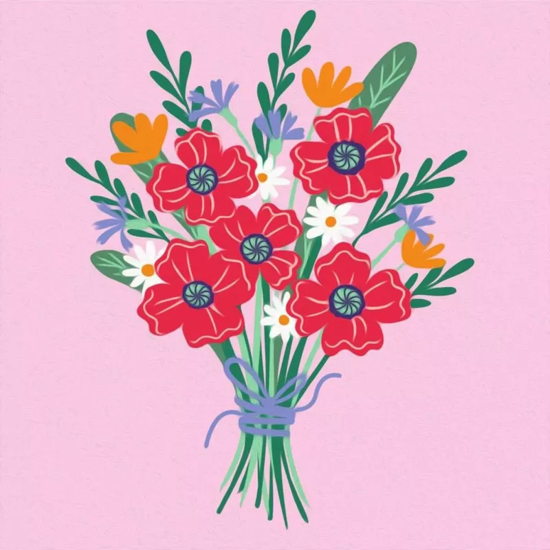 Painting kit Ravensburger CreArt — Poppy bouquet (creative set, model 25519)