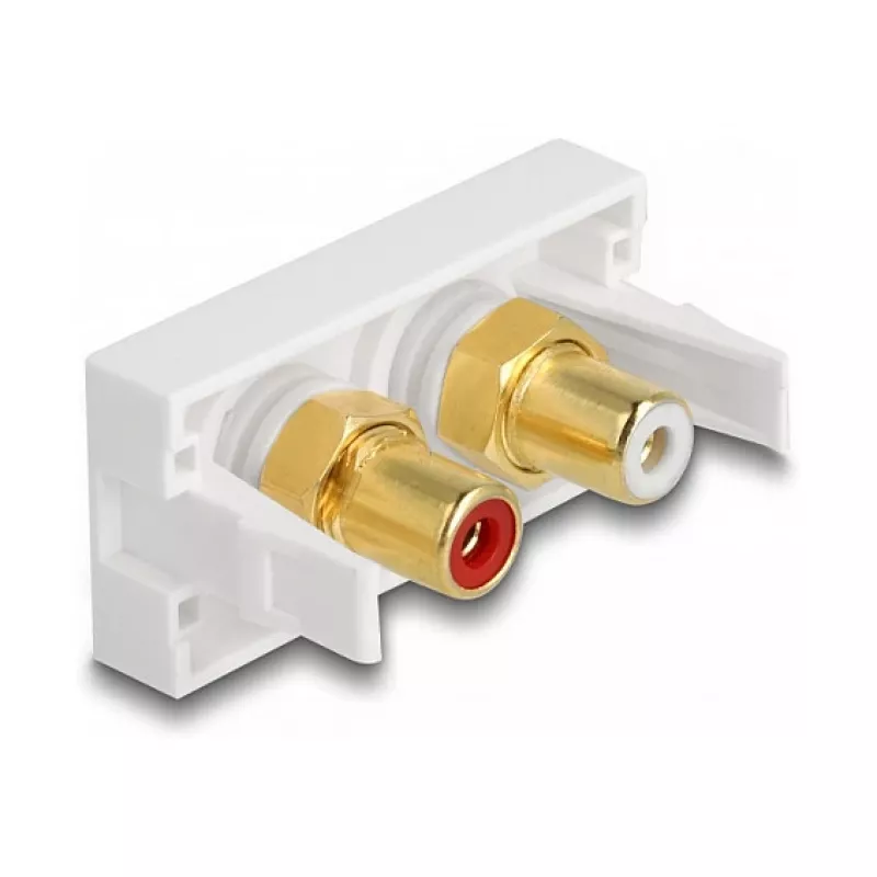 DeLOCK Easy 45 socket-outlet 2 x RCA White ABS