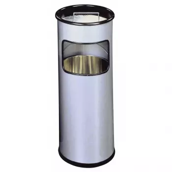 Trash Can Durable 333023 17 L Round Metal Silver