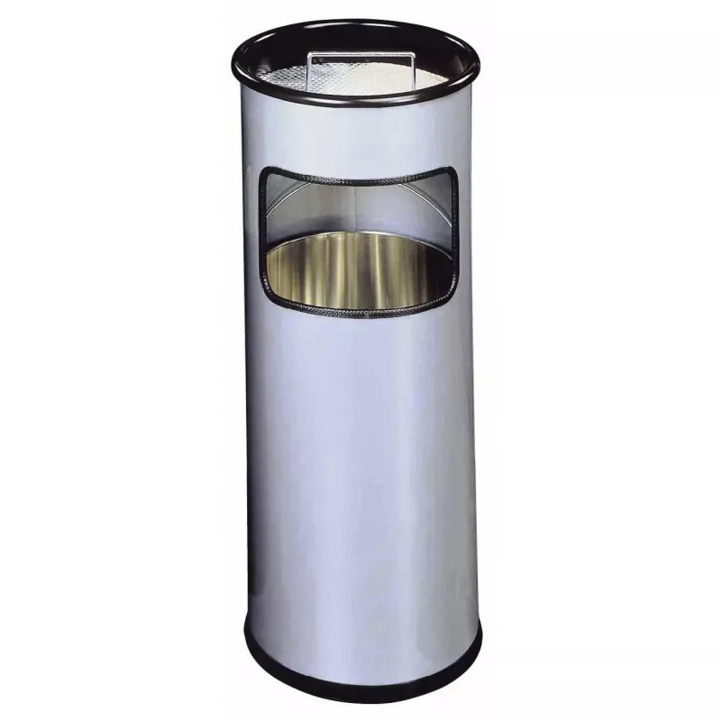 Trash Can Durable 333023 17 L Round Metal Silver