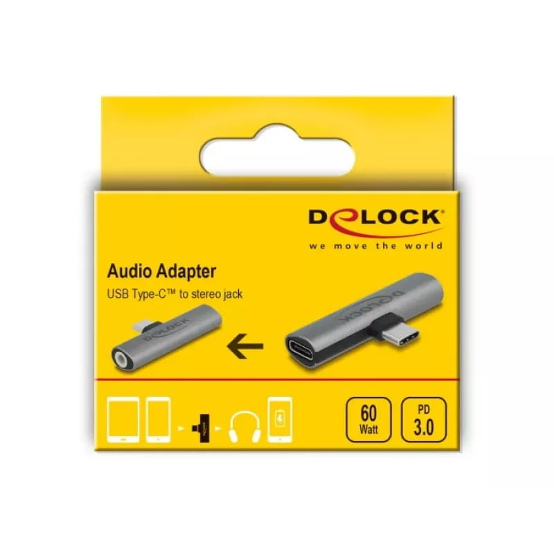 DeLOCK 64186 cable gender changer USB Type-C USB Type-C + 3.5mm Grey