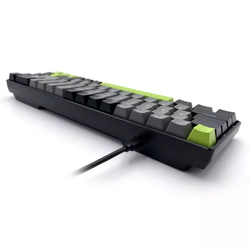 Mechanical keyboard MEDIA-TECH MT1260 Red Core MX60, 60% form factor, CHERRY MX Red switches, RGB backlight, USB, green