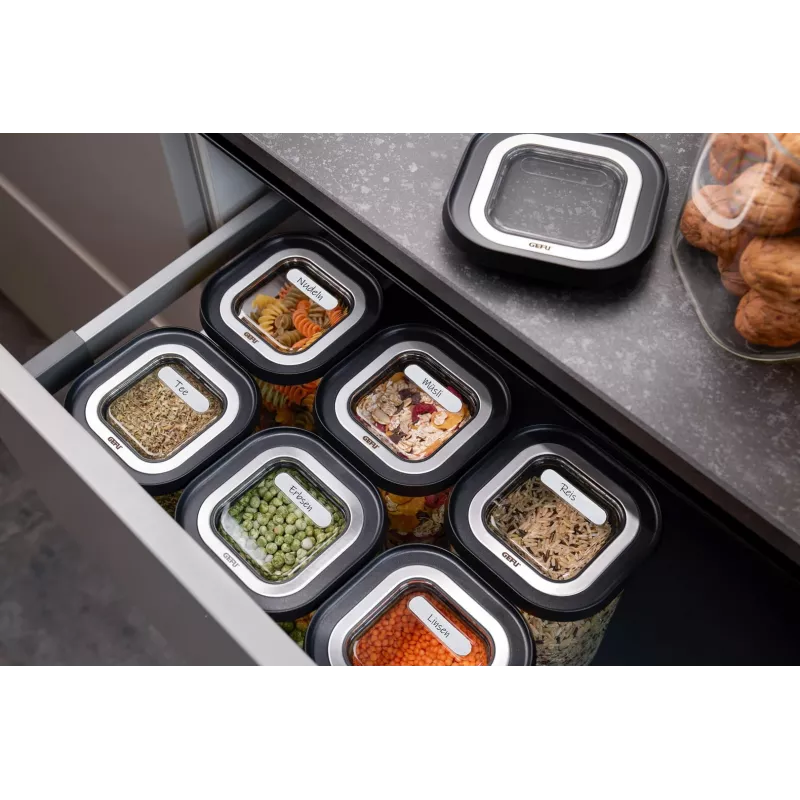 Set of 4 airtight and stackable containers GEFU G-12806, food storage containers, reusable
