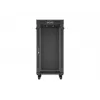 Network Rack Cabinet LANBERG 19 inch 24U 600x800 mm black with glass door and LCD cutout (Flat Pack) v2