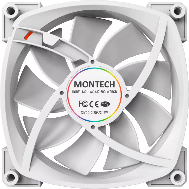 Montech AX120 120mm PWM ARGB Case Fans, 3 Pack, White