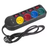 Power strip MACLEAN MCE229B — 4 AC sockets, 2× USB-A, 1.5 m cable, 10 A, Type F, indoor, black