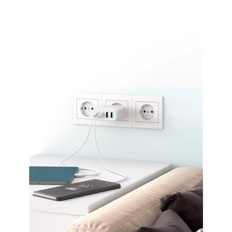 Goobay 64818 Charger for Mobile Devices Headphones - Laptop - Smartphone White AC Fast Charging Indoor (64818)