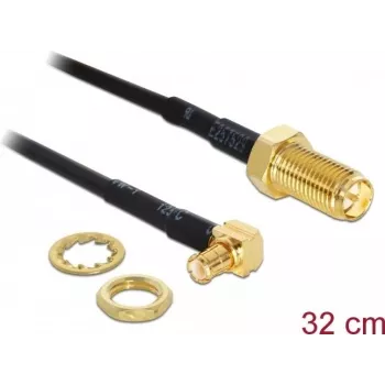 Coaxial Cable DeLOCK 88472 0.32m MMCX RP-SMA Gold Black