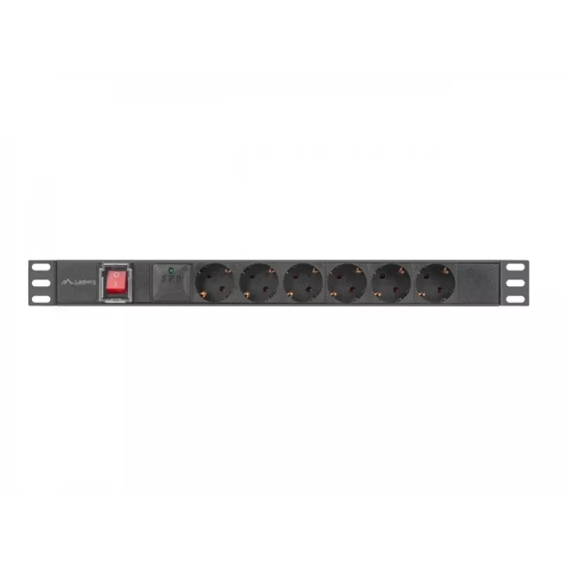 Lanberg PDU-05F-0200-BK power distribution unit (PDU) 5 AC outlet(s) 1U Black