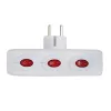 Power splitter ESPERANZA ELK307W — 3-socket switched indoor adapter, Type E plug, 220–240V, 16A, 3680W, white