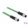 DeLOCK - Network Cable - M12 (4-pin) (M) to M12 (4-pin) (M) - 5,0m - SF/FTP - Halogen-Free - Green (85920)