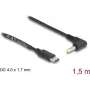 DeLOCK USB Type-C Power Cable to DC 4.0 x 1.7 mm male angled 1.5 m