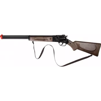 Toy metal shotgun Pulio 15597/6, 12-round, spring-powered dart launcher