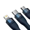 USB Cable Baseus CASS030003 1.2m USB A USB C/Micro USB-A/Lightning Blue