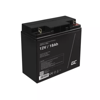 Rechargeable Sealed Lead Acid Battery Green Cell AGM09 12 V 18000 mAh, Black, 167×77×181 mm, 4.8 kg