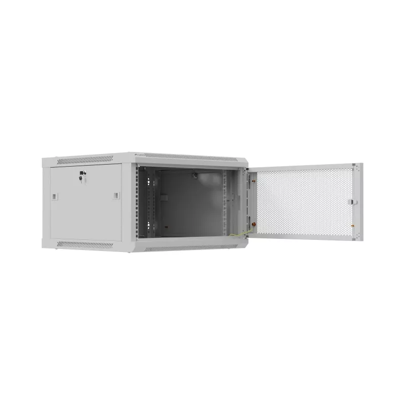 Lanberg WF01-6606-23S Wall-Mount Rack Cabinet 19 inch 6U 600x600 mm Grey Perforated Door (Flat Pack)