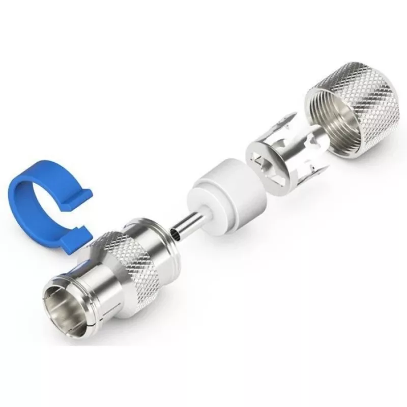 Easy-Installation IEC/Koax-Socket (Silver/Blue, 6,5 - 8,0 mm)