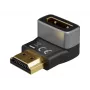 Goobay 72011 HDMI™ Angled Adapter 270° Vertical, 8K @ 60 Hz, Gold-Plated, Black, Silver | Goobay